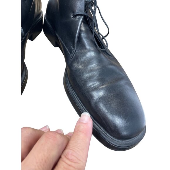 Salvatore Ferragamo Mens Italian Black Leather Chukka Boots Size 12D SKU 9331